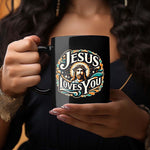 Load image into Gallery viewer, Jesus Loves You Tea Coffee Lover Mug Gift, Jesus Resurrection Spiritual Religious Inspirational Believer