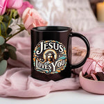 Load image into Gallery viewer, Jesus Loves You Tea Coffee Lover Mug Gift, Jesus Resurrection Spiritual Religious Inspirational Believer