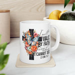 Load image into Gallery viewer, Christian Coffee Mugs, Christian GIfts for Him or Her, 2 Cor 5:7 Christian Mug