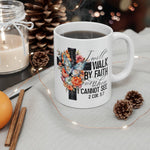 Load image into Gallery viewer, Christian Coffee Mugs, Christian GIfts for Him or Her, 2 Cor 5:7 Christian Mug