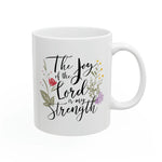 Load image into Gallery viewer, Christian Jesus Ceramic Coffee Mug, The Joy Of The Lord Is My Strength, Gift For Christian