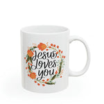 Load image into Gallery viewer, Christian Jesus Ceramic Coffee Mug, Jesus Loves You Mug, Seek Jesus Christ