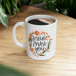 Load image into Gallery viewer, Christian Jesus Ceramic Coffee Mug, Jesus Loves You Mug, Seek Jesus Christ