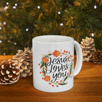 Load image into Gallery viewer, Christian Jesus Ceramic Coffee Mug, Jesus Loves You Mug, Seek Jesus Christ