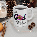 Load image into Gallery viewer, Inspirational Gift Coffee Mug, With God All Things Are Possible Gift, Christian Cup Gift