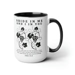 Load image into Gallery viewer, Abide In Me Christian Coffee Mug - John 15:5 Bible Verse Mug, Christian Coffee Cup