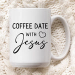Load image into Gallery viewer, Coffee Date With Jesus Mug, Jesus And Coffee Lover, Christian Mug