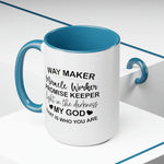 Load image into Gallery viewer, Waymaker Miracle Worker Two-Tone Coffee Mugs,Faith Coffee Mug