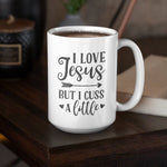 Load image into Gallery viewer, I Love Jesus But I Cuss A Little, Sweary Coffee Mug, Gift For Christian