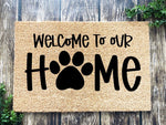 Load image into Gallery viewer, Welcome Home Mat, Dog Paw Doormat, Dog Doormat, Housewarming Gift