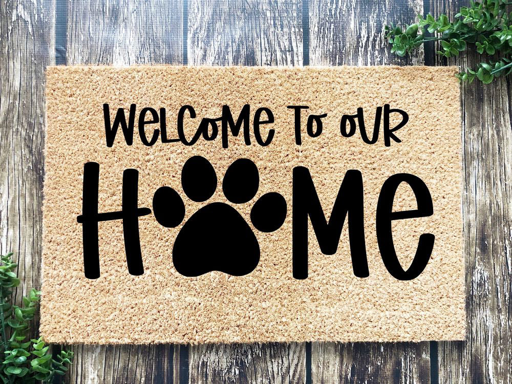 Welcome Home Mat, Dog Paw Doormat, Dog Doormat, Housewarming Gift