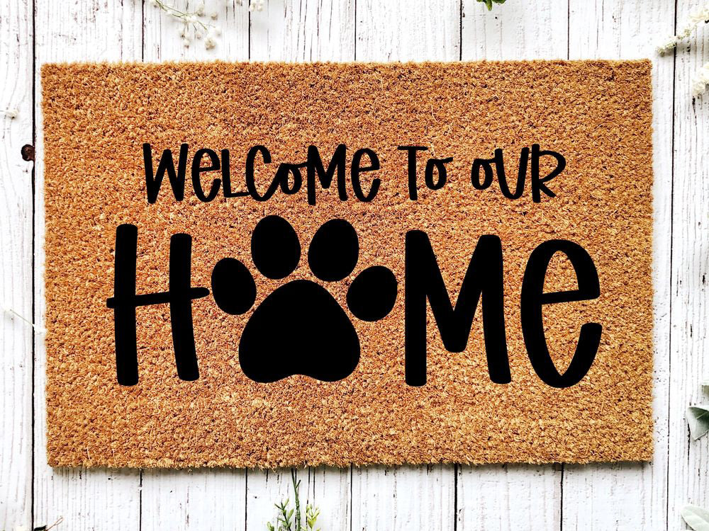 Welcome Home Mat, Dog Paw Doormat, Dog Doormat, Housewarming Gift