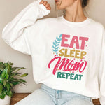 Load image into Gallery viewer, Eat Sleep Mom Repeat Sweatshirt, Retro Mom Shirt, Mother's Day Gift