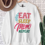 Load image into Gallery viewer, Eat Sleep Mom Repeat Sweatshirt, Retro Mom Shirt, Mother's Day Gift