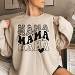 Load image into Gallery viewer, Mama Triple Sweatshirt Retro Gift For Her Gift For Wife