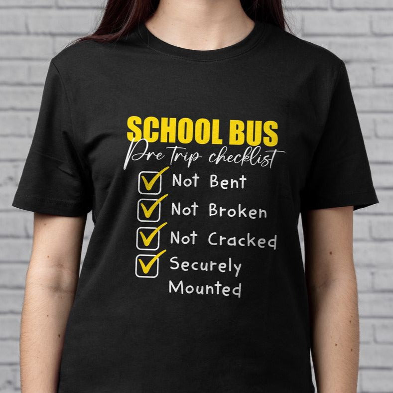 School Bus Pre Trip Checklist T-shirt School Bus Driver Shirt For Men Women