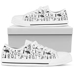 Load image into Gallery viewer, Woman's Black White Mushrooms Low Top Shoes, Gift For Women Men