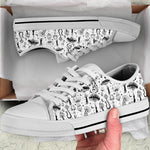 Load image into Gallery viewer, Woman's Black White Mushrooms Low Top Shoes, Gift For Women Men