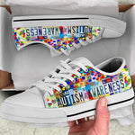Load image into Gallery viewer, Autism Awareness Low Top Low Top Shoes, License Plate, Tennis Shoes, Gift For Men Women