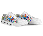 Load image into Gallery viewer, Autism Aunt Custom Low Top Shoes, Sneakers White Tennis, Gift for Aunt