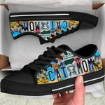 Load image into Gallery viewer, Cat Mom License Plate Low Top Shoes For Women Gifts For Cat Lovers
