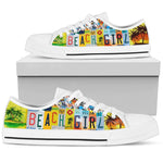 Load image into Gallery viewer, Beach Girl License Plate Low Top Shoes, Beach Girl Shoes Gift for Beach Lover