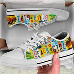 Load image into Gallery viewer, Beach Girl License Plate Low Top Shoes, Beach Girl Shoes Gift for Beach Lover