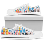 Load image into Gallery viewer, Women's Low Top White Canvas Shoes For Galloway cattle Mom, Mother's Day Gifts