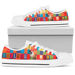Load image into Gallery viewer, Women's Low Top Canvas White Shoes For Bulldog Mom,  Animal Tie Shoes