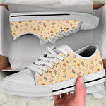 Load image into Gallery viewer, Women's Flower Pattern Low Top  White Sneakers, Mother's Day Gifts For idea Cute Shoes