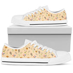 Load image into Gallery viewer, Women's Flower Pattern Low Top  White Sneakers, Mother's Day Gifts For idea Cute Shoes