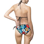 Load image into Gallery viewer, Women's Bikini Swimsuit, Bright Blue Beach Tropical Flowers, Gift For Women