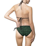 Load image into Gallery viewer, Women's Bikini Swimsuit, Leopard Camouflage Green Black, String Bikini Gift For Women