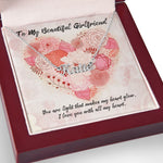 Load image into Gallery viewer, To My Beautiful Girlfriend You Are Light Custom Name Necklace With Love Message Card Gift For Her