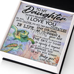 Load image into Gallery viewer, Sea Turtle To My Daughter Custom Name Necklace With Love Message Card Birthday Gift For Daughter From Dad Father