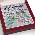Load image into Gallery viewer, Sea Turtle To My Daughter Custom Name Necklace With Love Message Card Birthday Gift For Daughter From Dad Father