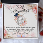 Load image into Gallery viewer, To Our Daughter Graduation Necklace Floral Message Card Class of 2024 Senior Graduation Gift Graduate Gift for Girl