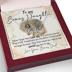 Load image into Gallery viewer, Lion To My Bonus Daughter Custom Name Necklace With Love Message Card Birthday Gift For Step Daughter From Step Dad