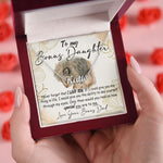 Load image into Gallery viewer, Lion To My Bonus Daughter Custom Name Necklace With Love Message Card Birthday Gift For Step Daughter From Step Dad