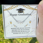 Load image into Gallery viewer, Custom Name Necklace Graduation Necklace Message Card Happy Graduation Gift for Her