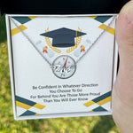 Load image into Gallery viewer, Custom Name Necklace Compass Graduation Necklace Motivational Message Card Graduate Gift for Her