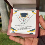 Load image into Gallery viewer, Custom Name Necklace Compass Graduation Necklace Motivational Message Card Graduate Gift for Her