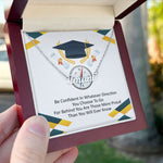 Load image into Gallery viewer, Custom Name Necklace Compass Graduation Necklace Motivational Message Card Graduate Gift for Her
