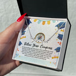 Load image into Gallery viewer, Custom Name Necklace Follow Your Compass Graduation Necklace Message Card Graduate Gift for Her