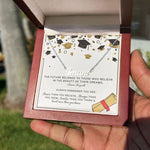 Load image into Gallery viewer, Custom Name Necklace, Graduation Necklace Inspirational Quote Message Card Graduate Gift