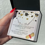 Load image into Gallery viewer, Custom Name Necklace, Graduation Necklace Inspirational Quote Message Card Graduate Gift