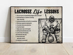 Load image into Gallery viewer, Lacrosse Life Lessons Poster Canvas Print Custom Name Number Wall Art Inspirational Lacrosse Player Boys Sports Lover Gift Room Club Decor