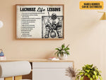 Load image into Gallery viewer, Lacrosse Life Lessons Poster Canvas Print Custom Name Number Wall Art Inspirational Lacrosse Player Boys Sports Lover Gift Room Club Decor