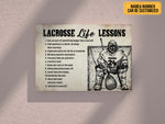 Load image into Gallery viewer, Lacrosse Life Lessons Poster Canvas Print Custom Name Number Wall Art Inspirational Lacrosse Player Boys Sports Lover Gift Room Club Decor
