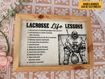 Load image into Gallery viewer, Lacrosse Life Lessons Poster Canvas Print Custom Name Number Wall Art Inspirational Lacrosse Player Boys Sports Lover Gift Room Club Decor